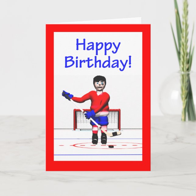 Hockey Happy Birthday Karte (Vorderseite)