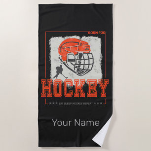Hockey Helmet Vintag Player Game Trainer oder Trai Strandtuch