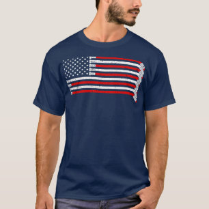 Hockey Hockey American Flag Hockey T-Shirt