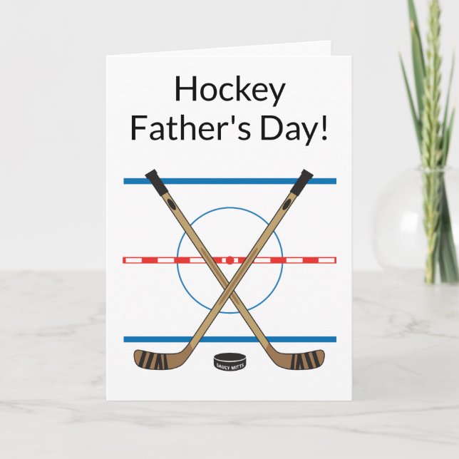 Hockey-Hockey-Sticks des Vaters im Zentrum Karte (Vorderseite)