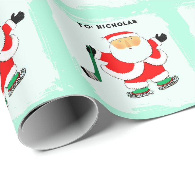 Hockey Holiday-Geschenk Geschenkpapier (Rolleneckpunkt)