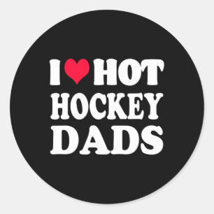 Hockey I Liebe Hot Hockey Vater Runder Aufkleber