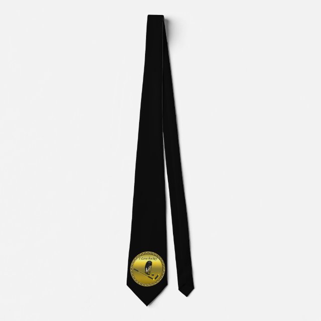 Hockey-I-Liebe mit Stick und Helm Krawatte (Vorderseite)