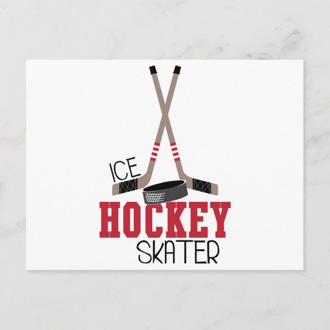 Hockey Ice Skater Postkarte (Vorderseite)