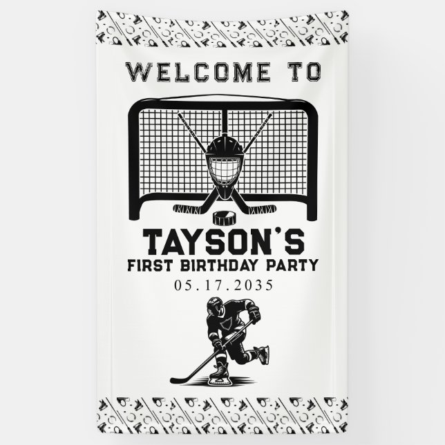 Hockey im ersten Jahr ab 1. Geburtstag Banner (Vertikal)