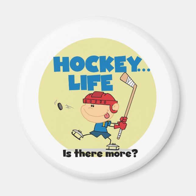 Hockey ist da Mehr T - Shirt und Geschenke Magnet (Vorne)