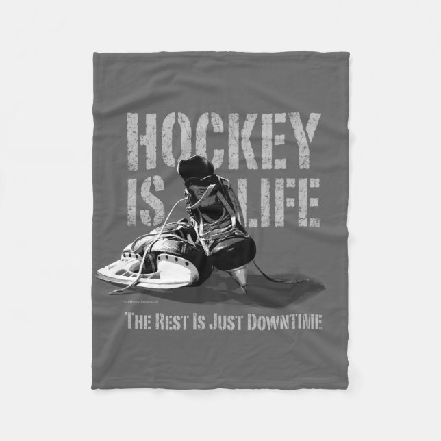 Hockey ist Leben Fleecedecke (Vorderseite)