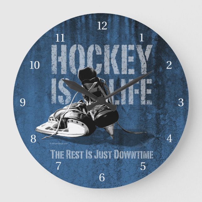 Hockey ist Leben Große Wanduhr (Vorderseite)