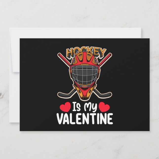 Hockey ist mein Valentinstag, Eissport Einladung (Vorderseite)