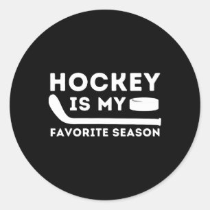 Hockey ist meine Lieblingsjahreszeit - Lustiges Ei Runder Aufkleber