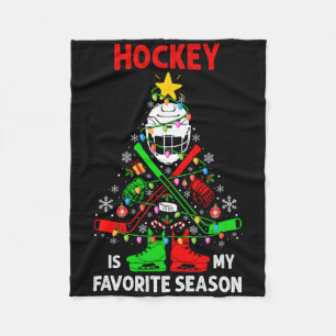 Hockey ist meine Lieblingsjahreszeit Weihnachtsbau Fleecedecke