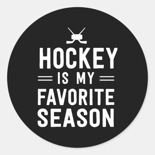 Hockey ist meine Lieblingssaison Runder Aufkleber (Vorderseite)