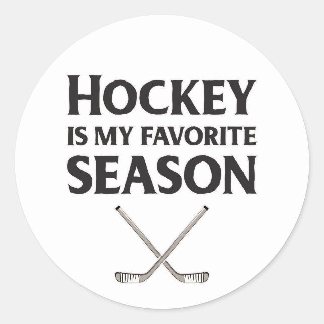 Hockey ist meine Lieblingssaison Runder Aufkleber (Vorderseite)