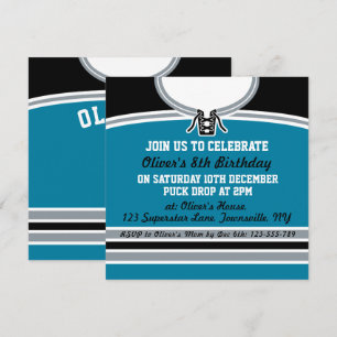 Hockey Jersey Themed Party Einladende Vorlage, Aqu Einladung