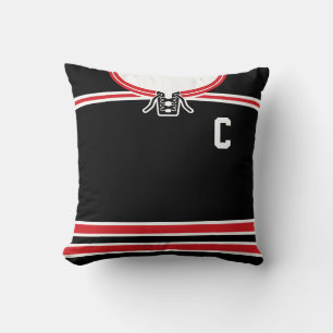 Hockey-Jerseynamen-u. -zahl-Schablonen-Kissen-Blau Kissen