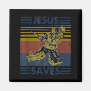 Hockey Jesus rettet lustiger Hockey Strafbank Magnet