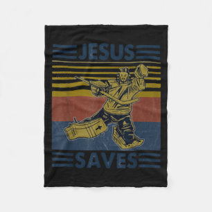 Hockey Jesus rettet lustiges Hockey Die Strafbank Fleecedecke