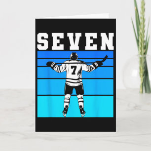 Hockey-Junge 7. Geburtstag Sieben Eishockey-Geburt Karte
