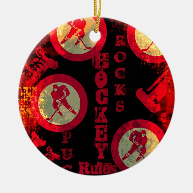 Hockey Keramik Ornament (Vorne)