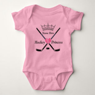 Hockey-Kleidung Hockey-Prinzessin-Baby mit NAMEN Baby Strampler