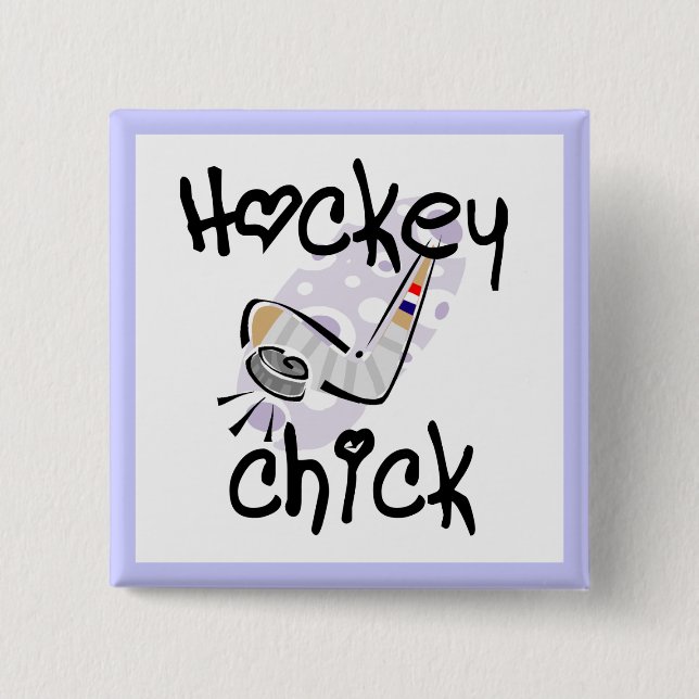Hockey-Küken-T - Shirts und Geschenke Button (Vorderseite)