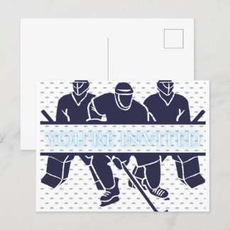 Hockey laden einladungspostkarte