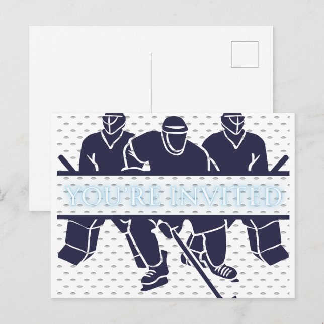 Hockey laden einladungspostkarte (Vorne/Hinten)