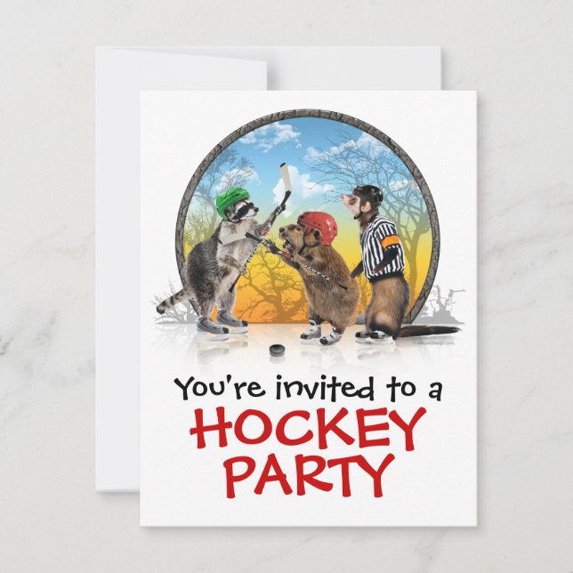 Hockey-Lebewesen-Klassiker-Party Einladung (Vorderseite)