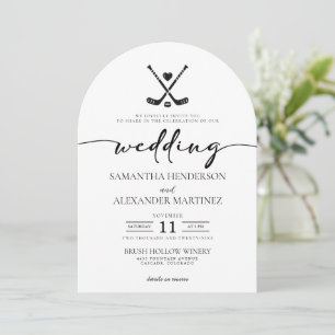 Hockey-Liebe mit QR Code Wedding Einladung