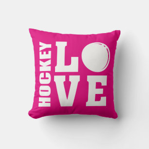 Hockey-Liebe Pink Kissen
