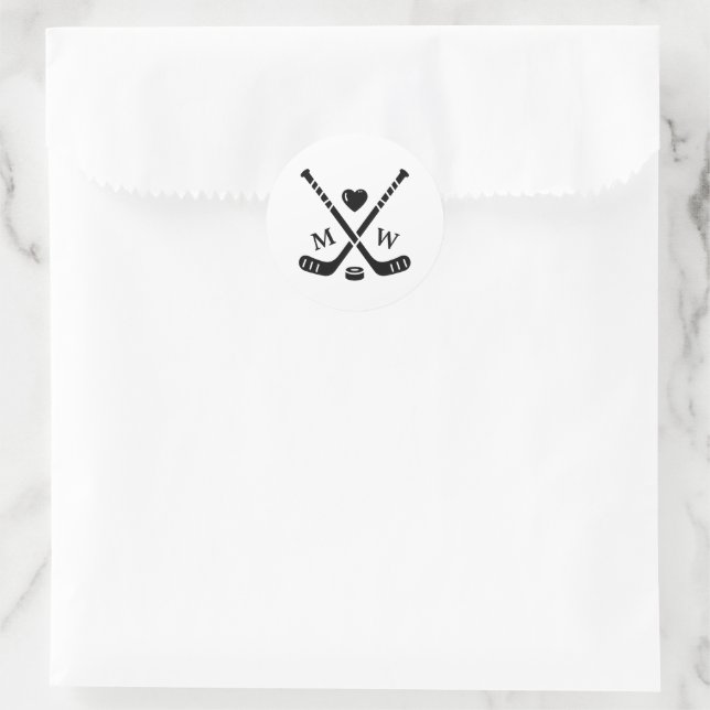 Hockey-Liebe Runder Aufkleber (Tasche)