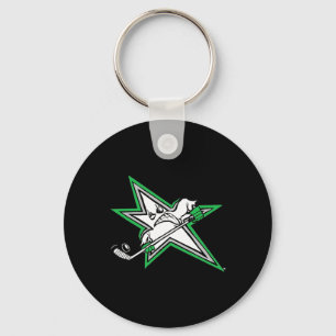 Hockey Lone Star-Logo Spieler Maskottchen Cartoon Schlüsselanhänger