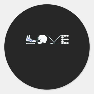 Hockey Lover Ich spiele Hockey und Liebe. Runder Aufkleber