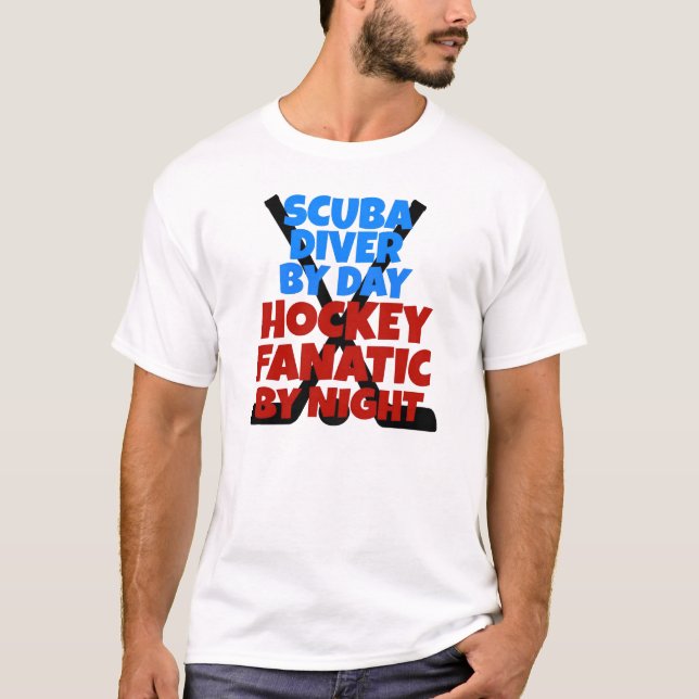 Hockey Lover Scuba Diver T-Shirt (Vorderseite)