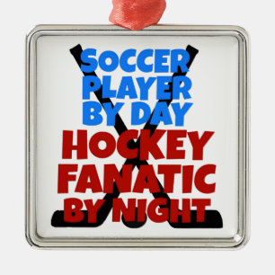 Hockey Lover Soccer Player Ornament Aus Metall