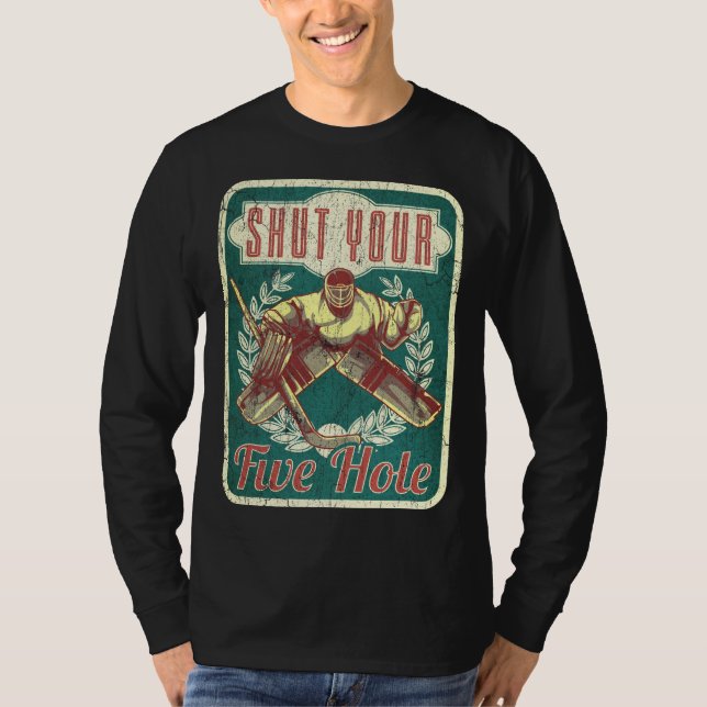 Hockey macht fünf Loch aus T-Shirt (Vorderseite)