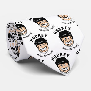Hockey Macht Mich Glücklich Cartoon Krawatte