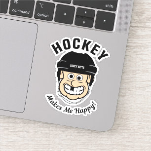 Hockey macht mich glücklich über den lustigen Cart Aufkleber