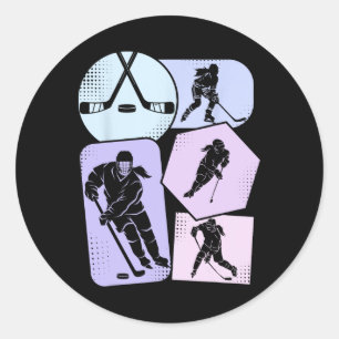 Hockey Mädchen Eishockey Kinder Jugend Runder Aufkleber