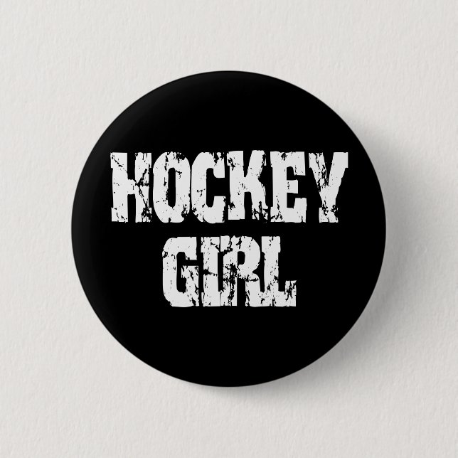 Hockey-Mädchen-Hockey-Mädchen Button (Vorderseite)