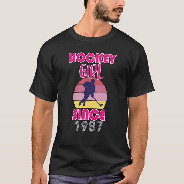 Hockey-Mädchen seit 1987 T-Shirt (Vorderseite)