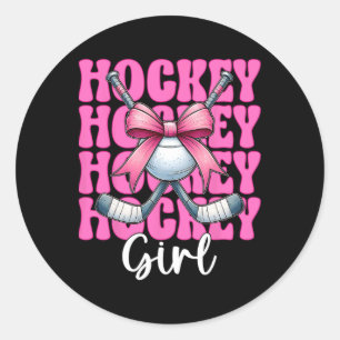 Hockey Mädchen Street-Hockey-Mädchen Kokette Schle Runder Aufkleber