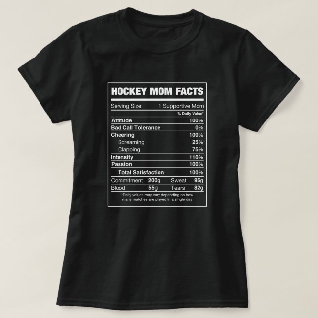 Hockey-Mama-Fakten T-Shirt (Design vorne)