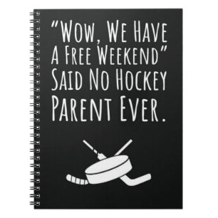 Hockey Mama gibt Kindern Vater Opa Oma Notizblock