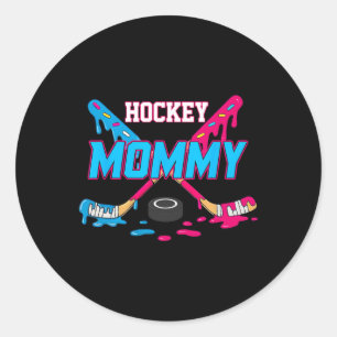 Hockey-Mama-Hockey-Eiscreme-Tropf-Jungs-Eishockey Runder Aufkleber