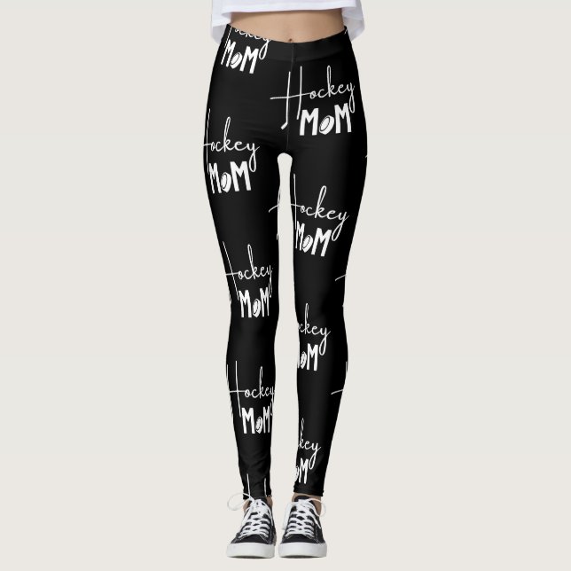 Hockey-Mama Leggings Kalligraphie (Vorderseite)