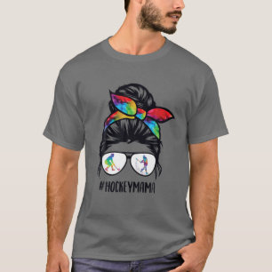 Hockey Mama Messy Bun Haare Brille, Hockey Mama Me T-Shirt