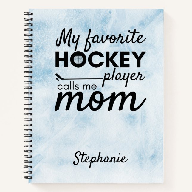 Hockey Mama Notebook Lieblings-Spieler Blue Eis Notizbuch (Vorderseite)