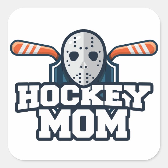 Hockey-Mama Quadratischer Aufkleber (Vorderseite)