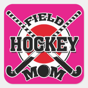 Hockey-Mama Quadratischer Aufkleber
